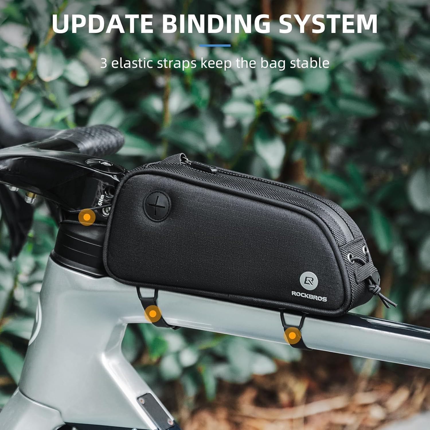 ROCKBROS – Bolsa de bicicleta de tubo superior para bicicleta, bolsa de montura frontal, de accesorios, compatible con iPhone 141312 Pro y Galaxy