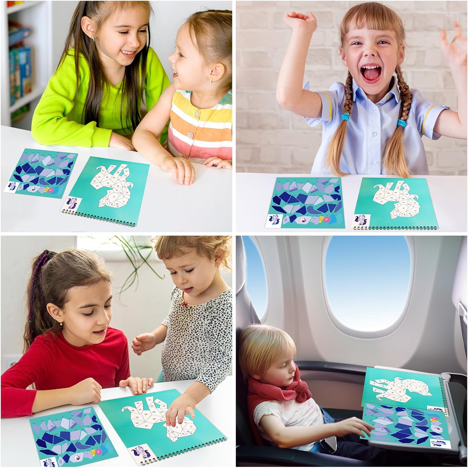 Libro de calcomanías para niños de 4 a 8 años, calcomanías de números de pintura, calcomanías para niños, libro de calcomanías de caballos, libro de