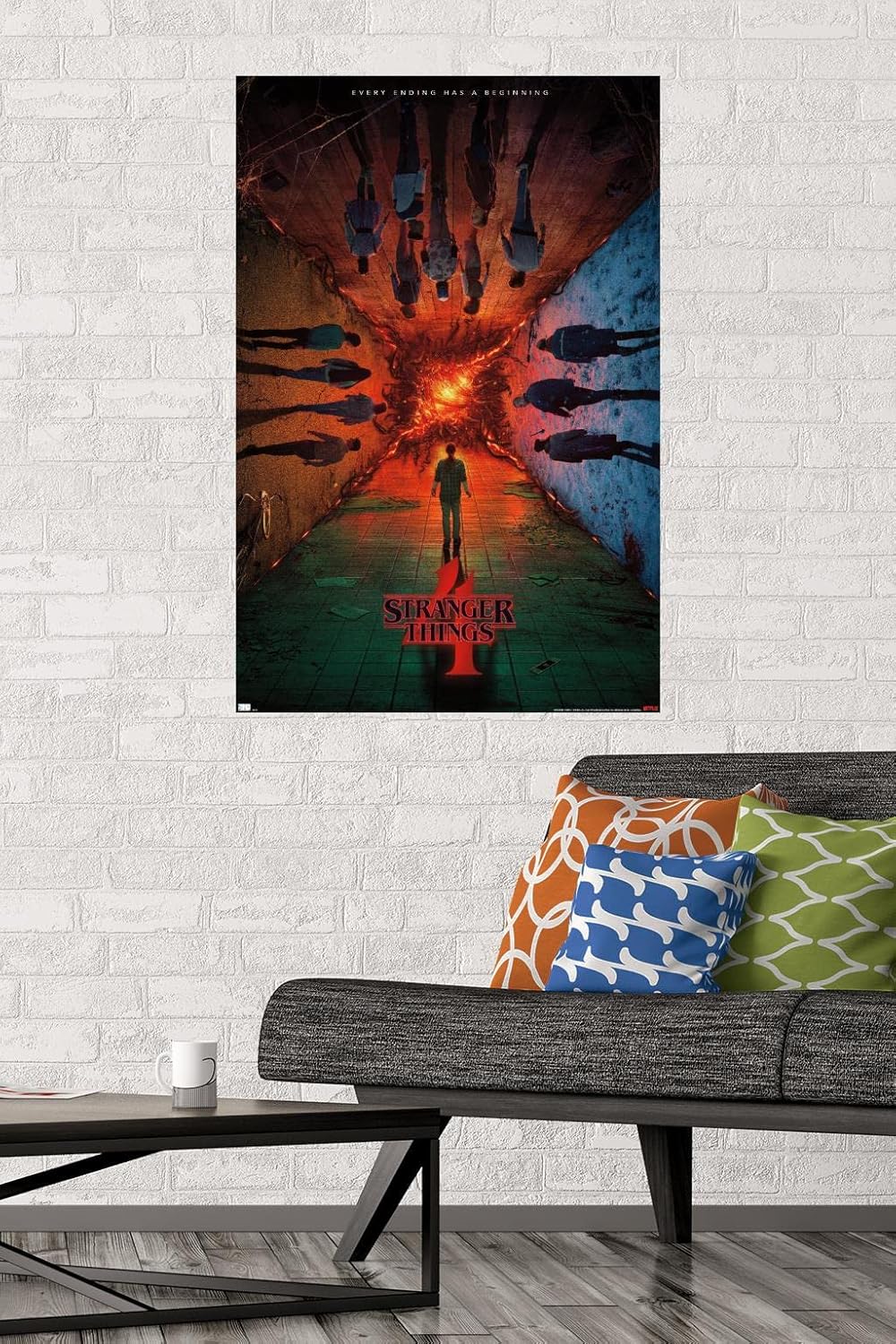 Stranger Things de Trends International de Netflix Temporada 4 – Póster de presentación con el grupo, para pared, de una hoja, 22.375 x 34 pulgadas,