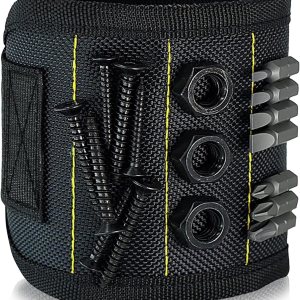 Pulsera magnética para sujetar tornillo, con imanes fuertes, hecha de poliéster magnético con imanes ligeros y potentes, herramienta perfecta para Pulsera magnética para sujetar tornillo, con imanes fuertes, hecha de poliéster magnético con imanes ligeros y potentes, herramienta perfecta para