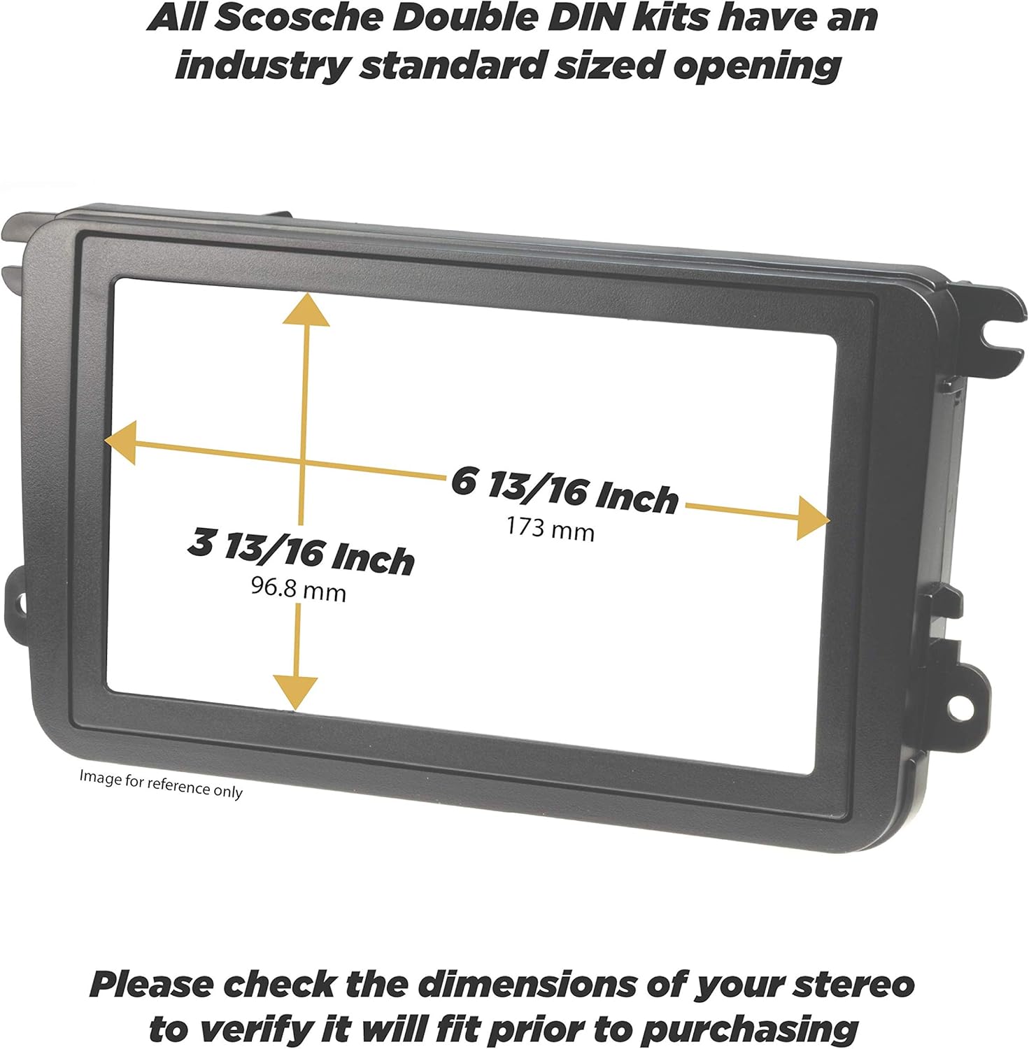 Scosche LN1329B Compatible con Lincoln LS2002-05 Ford Thunderbird ISO Doble DIN Dash Kit Negro