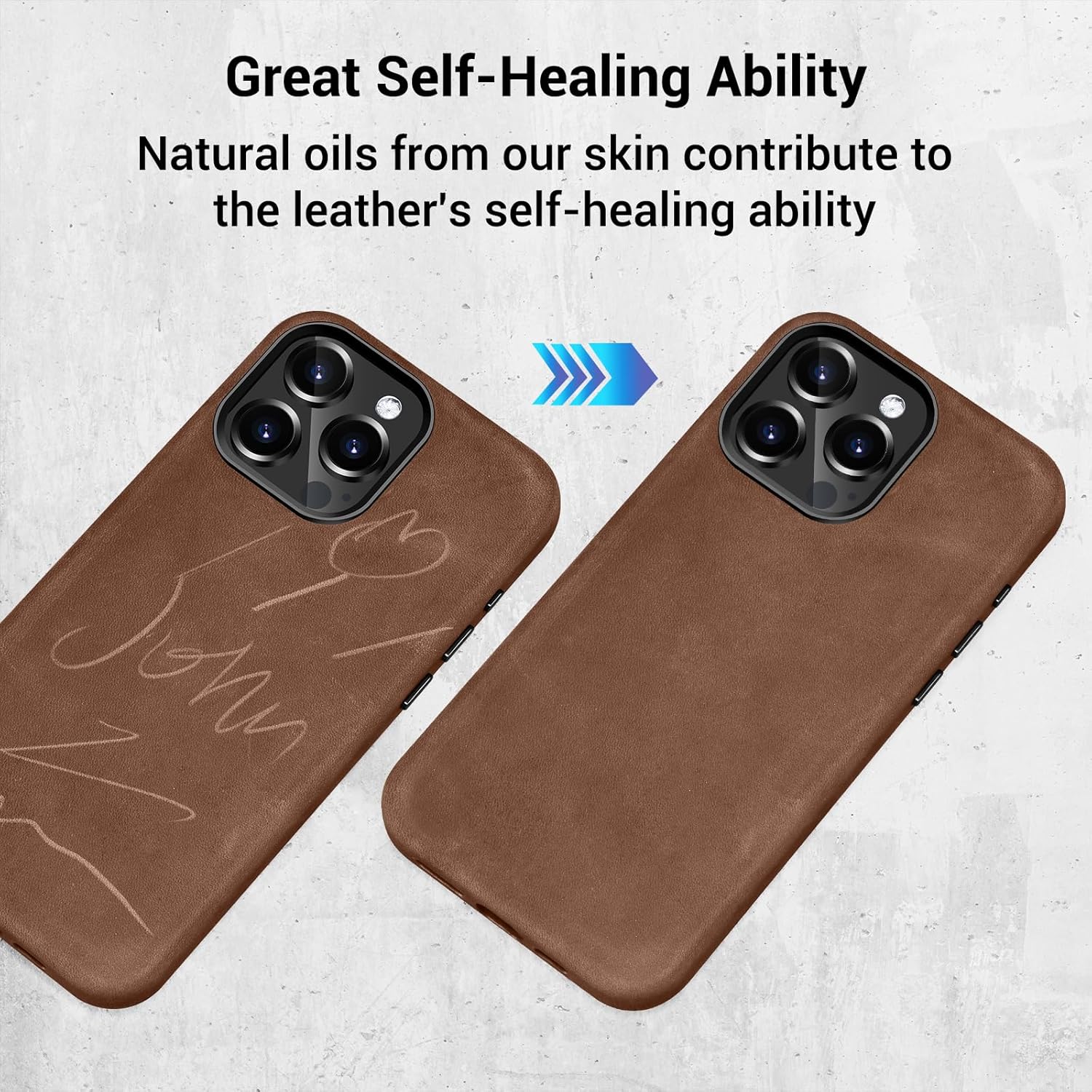 Belemay Magsafe – Funda de piel compatible con iPhone 15 Pro, piel de caballo loco vintage de grano superior, botones de metal y bisel de la cámara,