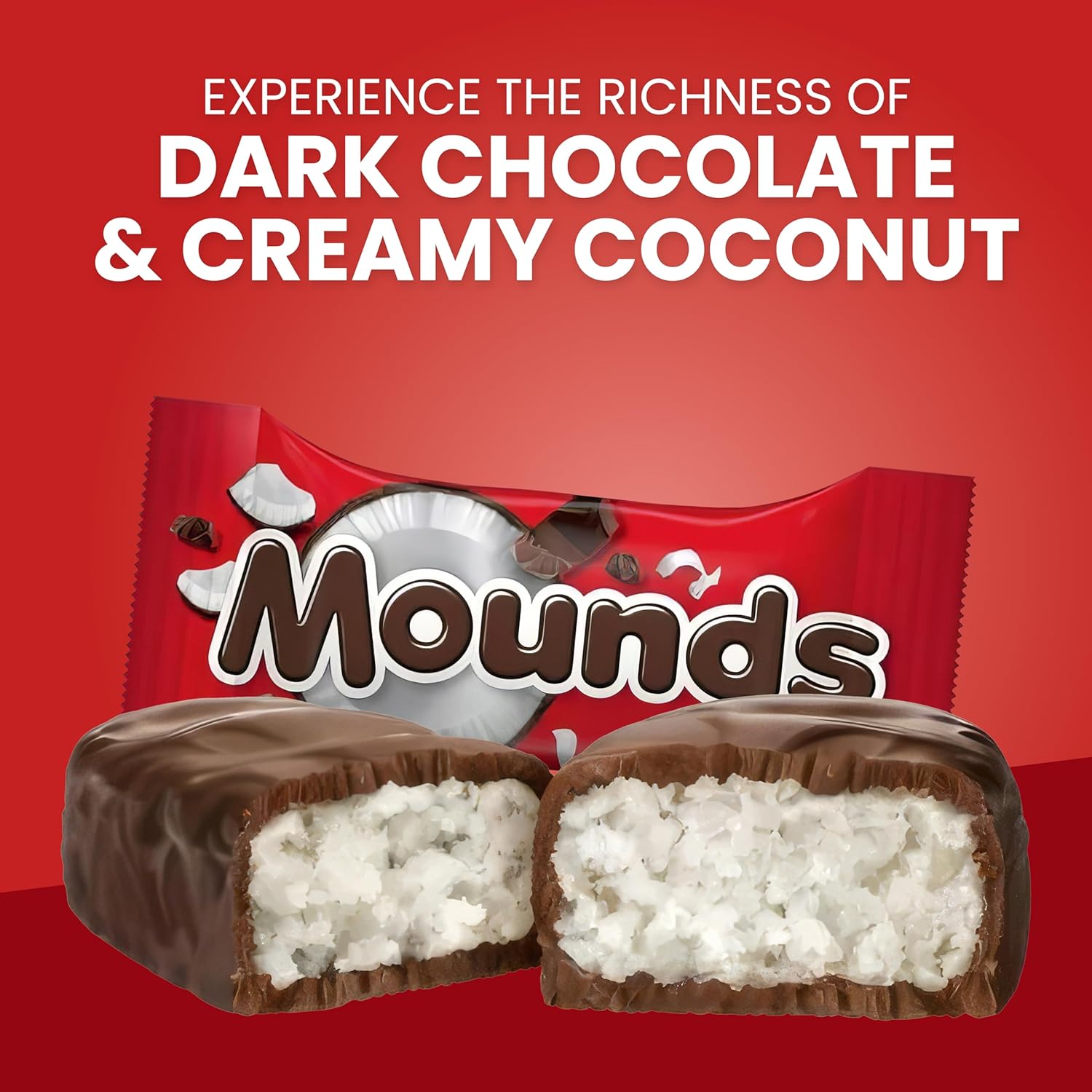 Mounds Chocolate oscuro y coco  Caramelos a granel  Bolsa de 5 libras aproximadamente 130 montículos de caramelo  Caramelo de chocolate, caramelo de