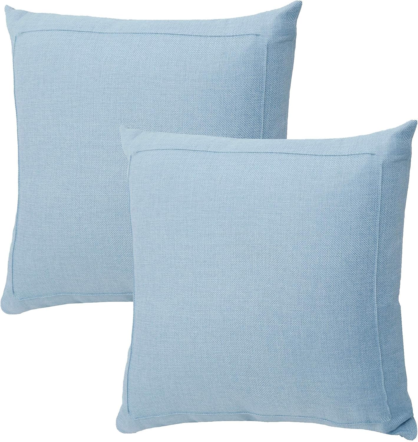 Jepeak – Fundas de cojín de arpillera, paquete de 2 fundas de almohada cuadradas sólidas, gruesas y decorativas para el sofá o sillón, estilo casa