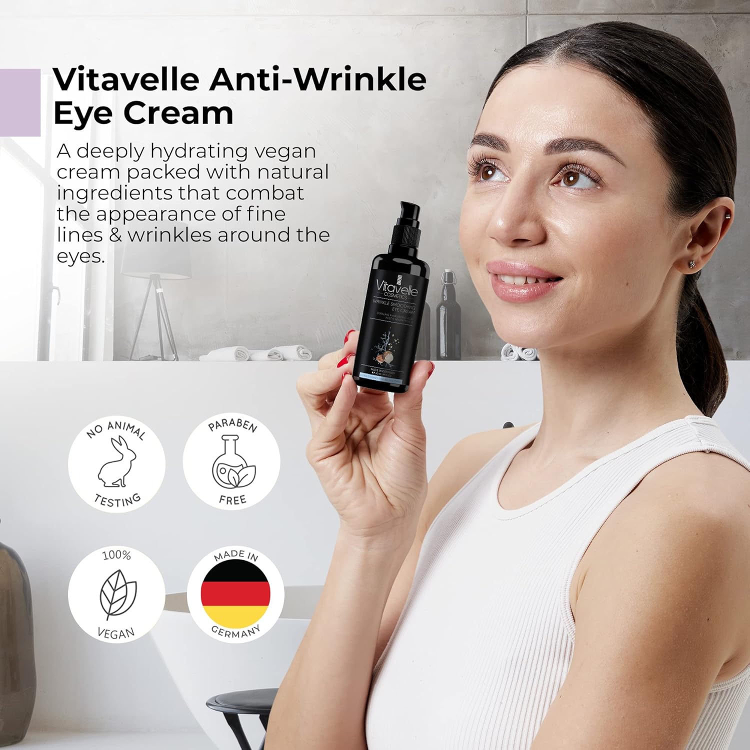 Crema de ojos para arrugas  Crema de ojos para ojeras, hinchazón y arrugas, mejor crema debajo de los ojos para arrugas y reparación de arrugas