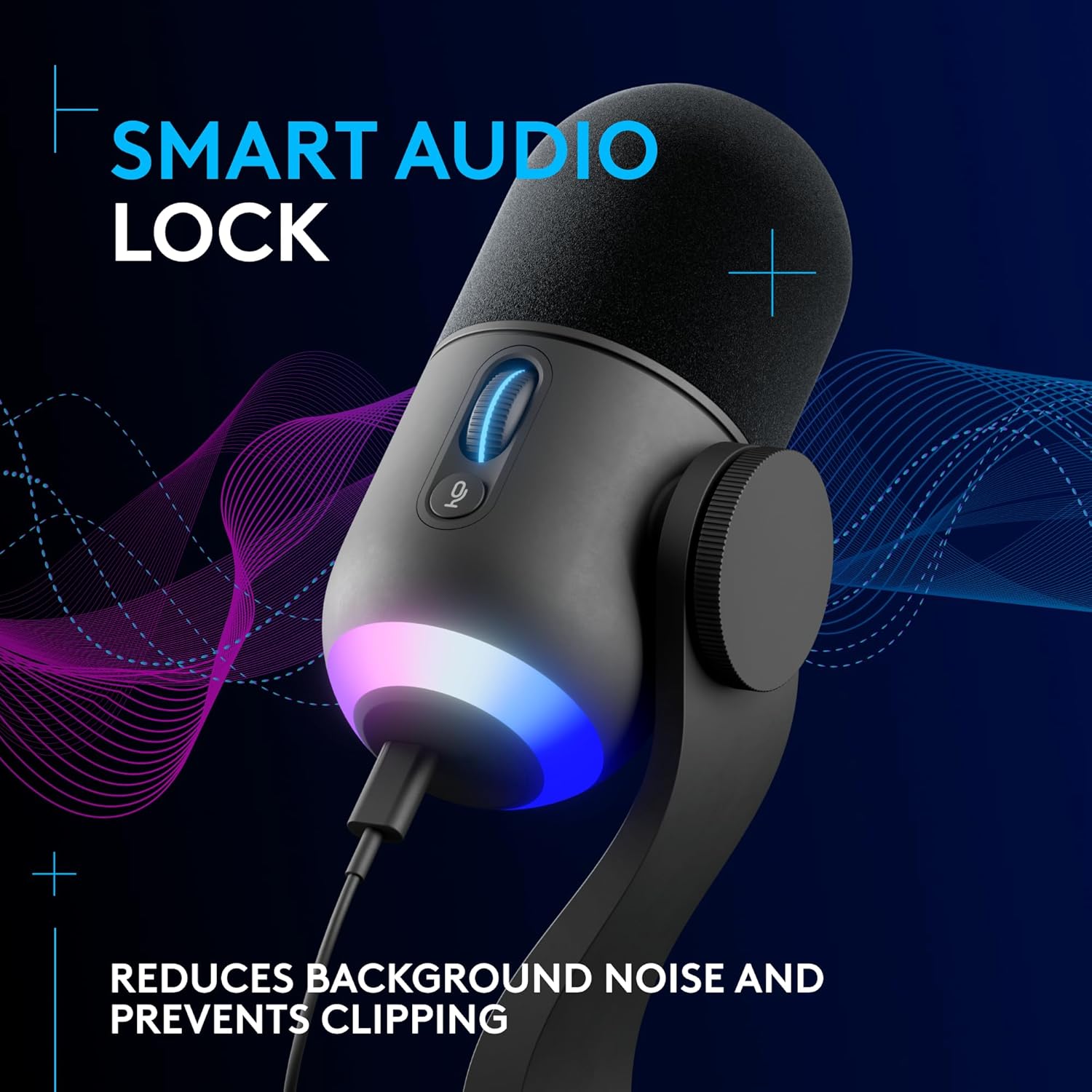 Logitech G Yeti GX Dynamic RGB – Micrófono para juegos, podcast con LIGHTSYNC, VO!CE azul, control G HUB, supercardioide, USB Plug and Play en