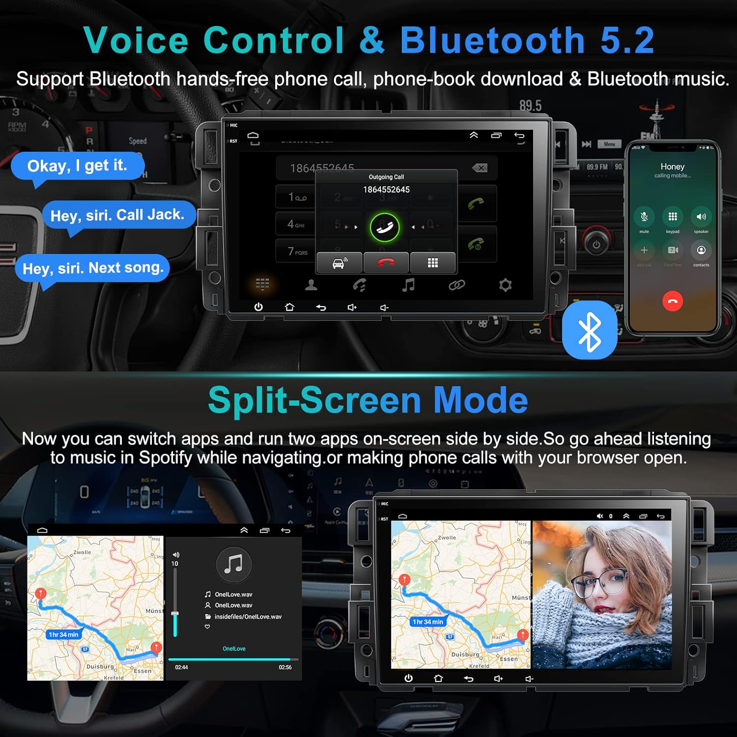 Radio estéreo para automóvil Android 12 para Chevy Silverado GMC Sierra Buick Enclave 2007-2012, 8 pulgadas IPS pantalla táctil Radio de coche GPS
