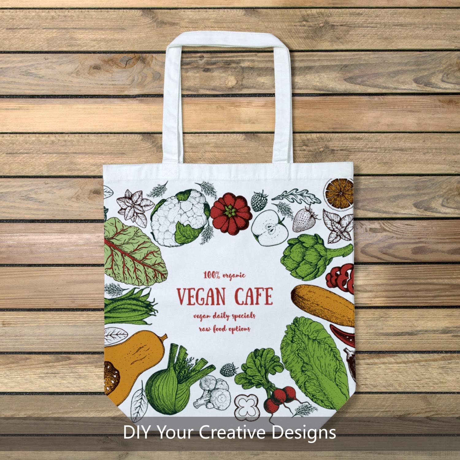 TOPDesign – Bolsa de lona de algodón súper fuerte, grande de 10 onzas