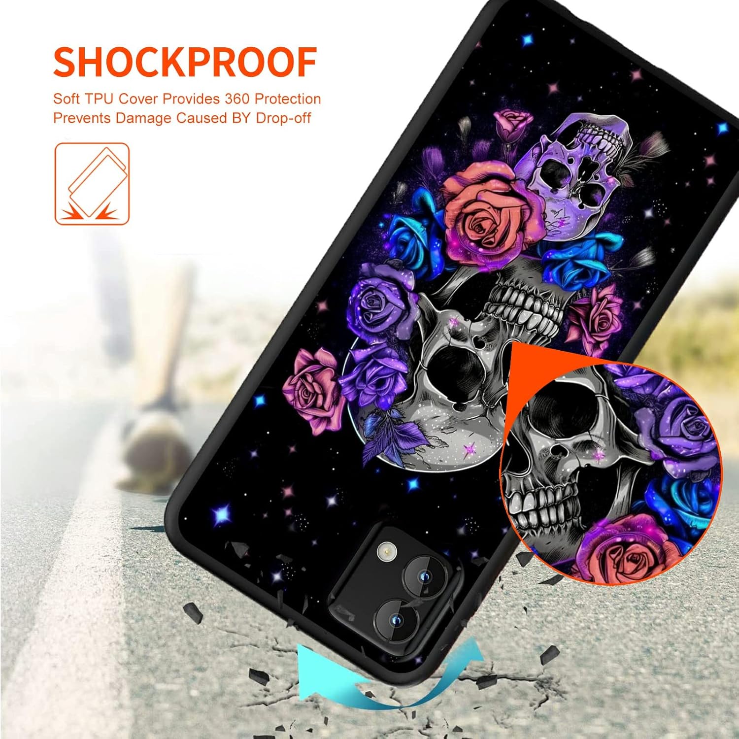 Rossy Funda para Moto G Stylus 5G 2023 no compatible con 5G 2022 con diseño elegante de calavera Galaxy para mujeres y hombres, delgada, suave, de