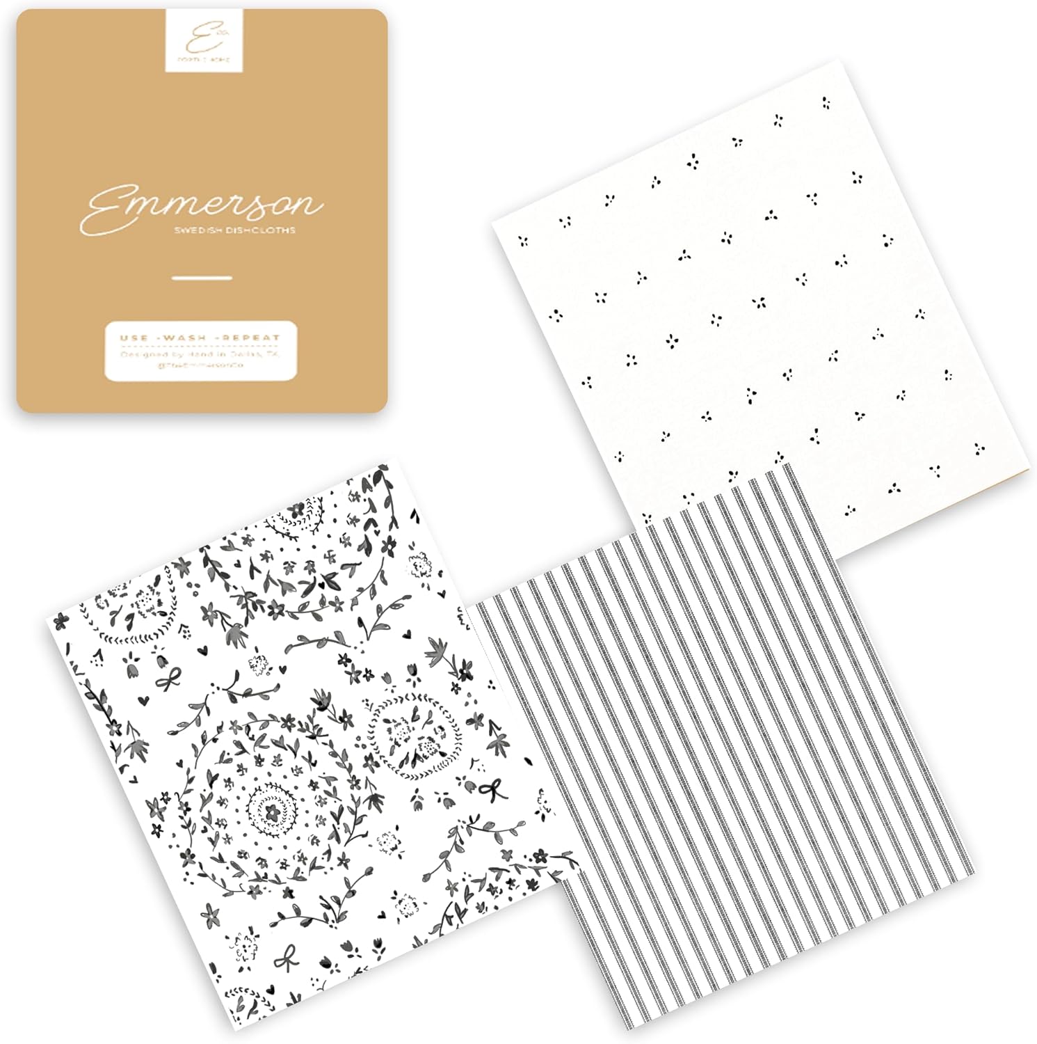 Paquete de 3 paños de limpieza suecos para cocina, reutilizables, altamente absorbentes, de secado rápido, biodegradables, compostables, no rayan,