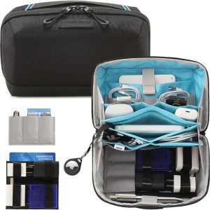 Lychii Bolsa organizadora de electrónica, bolsa organizadora de tecnología para accesorios de viaje, estuche de transporte para electrónica, cables Lychii Bolsa organizadora de electrónica, bolsa organizadora de tecnología para accesorios de viaje, estuche de transporte para electrónica, cables