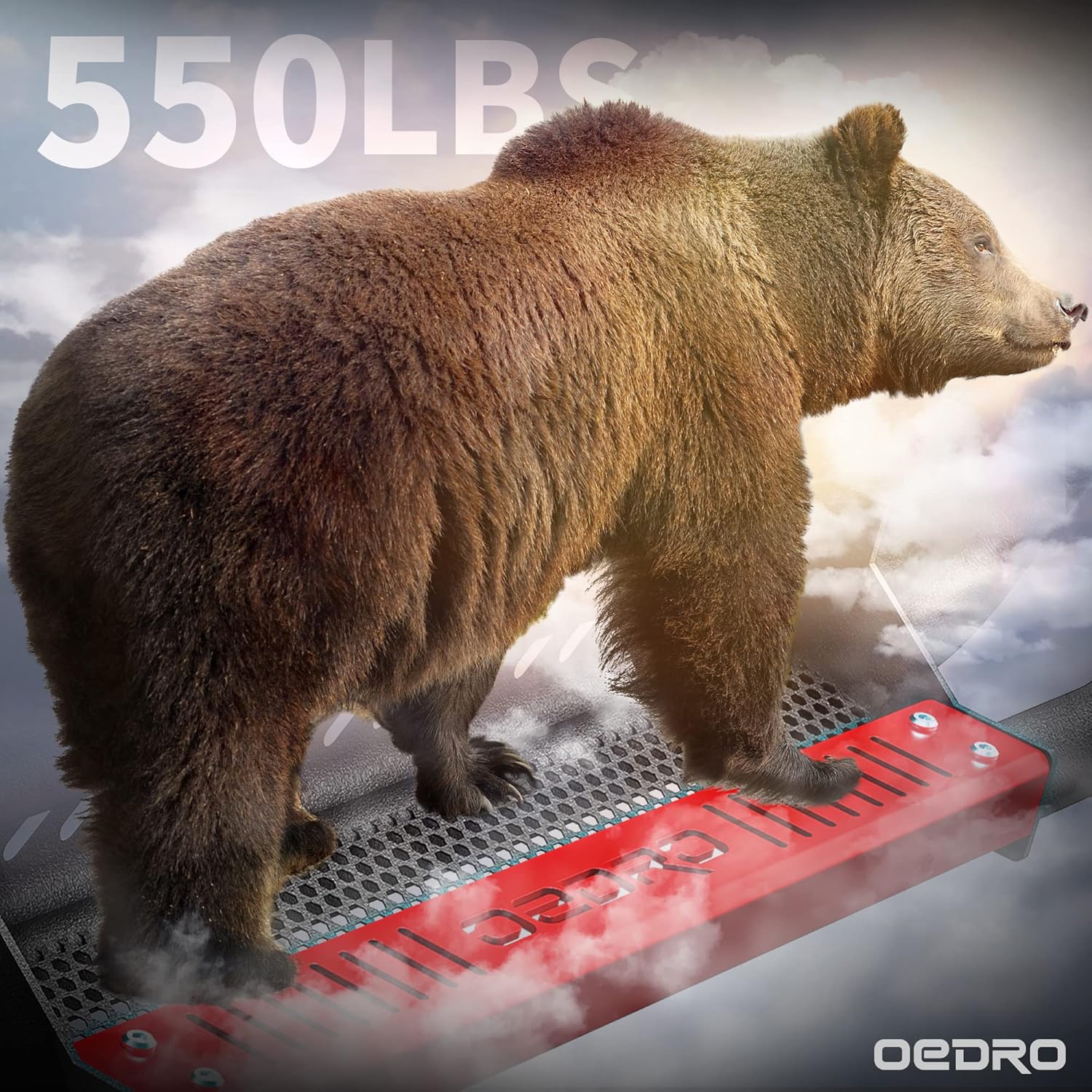 oEdRo Todos los estribos de acero con placas de escalón pintables, peldaños laterales atornillables compatibles con Jeep Wrangler 4XE 2021-2024,