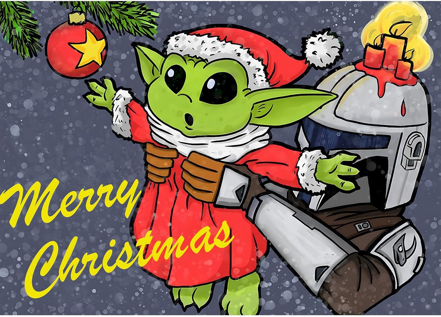 RICUVED Kits de pintura de diamantes para adultos, kits de arte de diamantes de Yoda de Navidad, taladro redondo completo, pintura de diamantes de