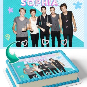 CAKECERY One Direction Harry Styles Zayn Louis Liam Niall – Decoración de imagen de pastel de cumpleaños personalizada, 14 hoja CAKECERY One Direction Harry Styles Zayn Louis Liam Niall – Decoración de imagen de pastel de cumpleaños personalizada, 14 hoja