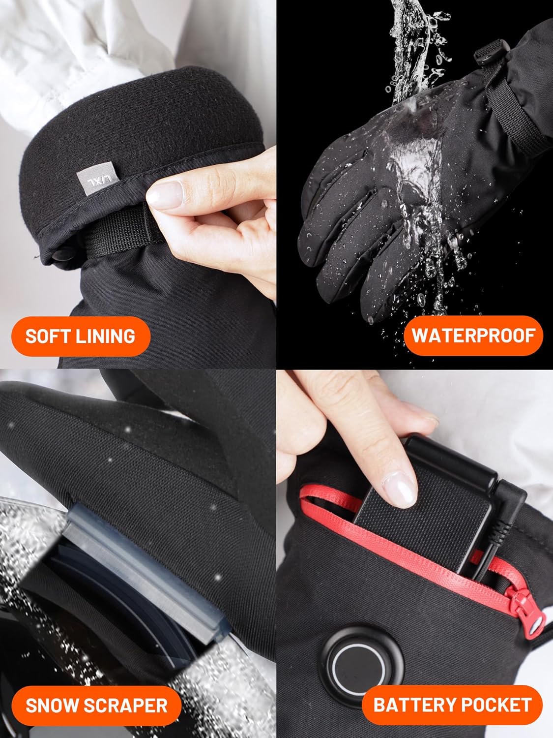 Guantes térmicos para hombres y mujeres, guantes de calefacción eléctrica recargable, guantes de esquí, calentadores de manos, guantes para esquí,