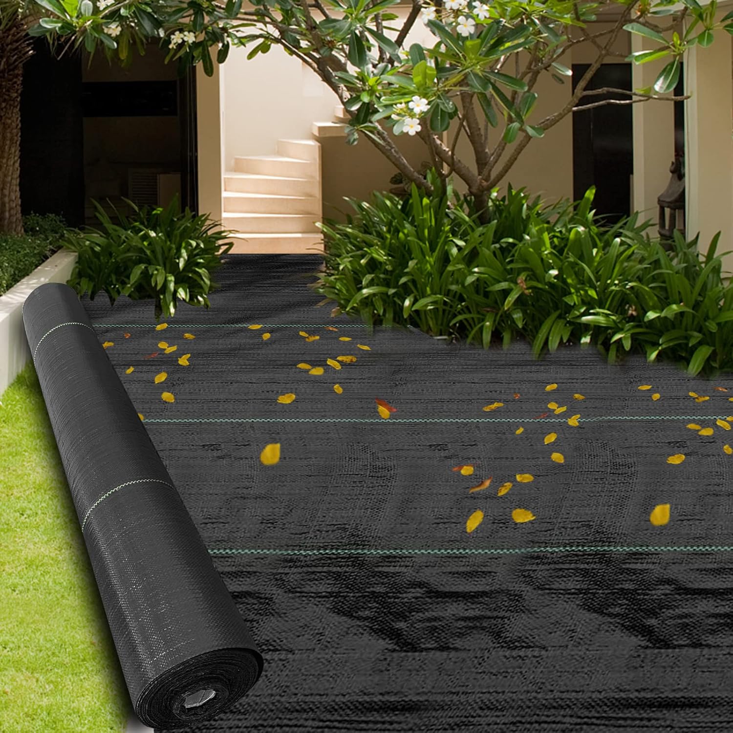 Tela geotextil resistente de 6 x 300 pies, 3.2 onzas, control de malas hierbas, cubierta de suelo y más para paisajismo y jardinería, perfecta para
