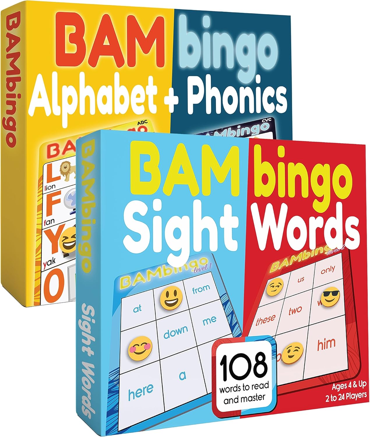 BAMBingo Sight Words Plus Alphabet – Aprender a leer ABC y juegos educativos de vocabulario