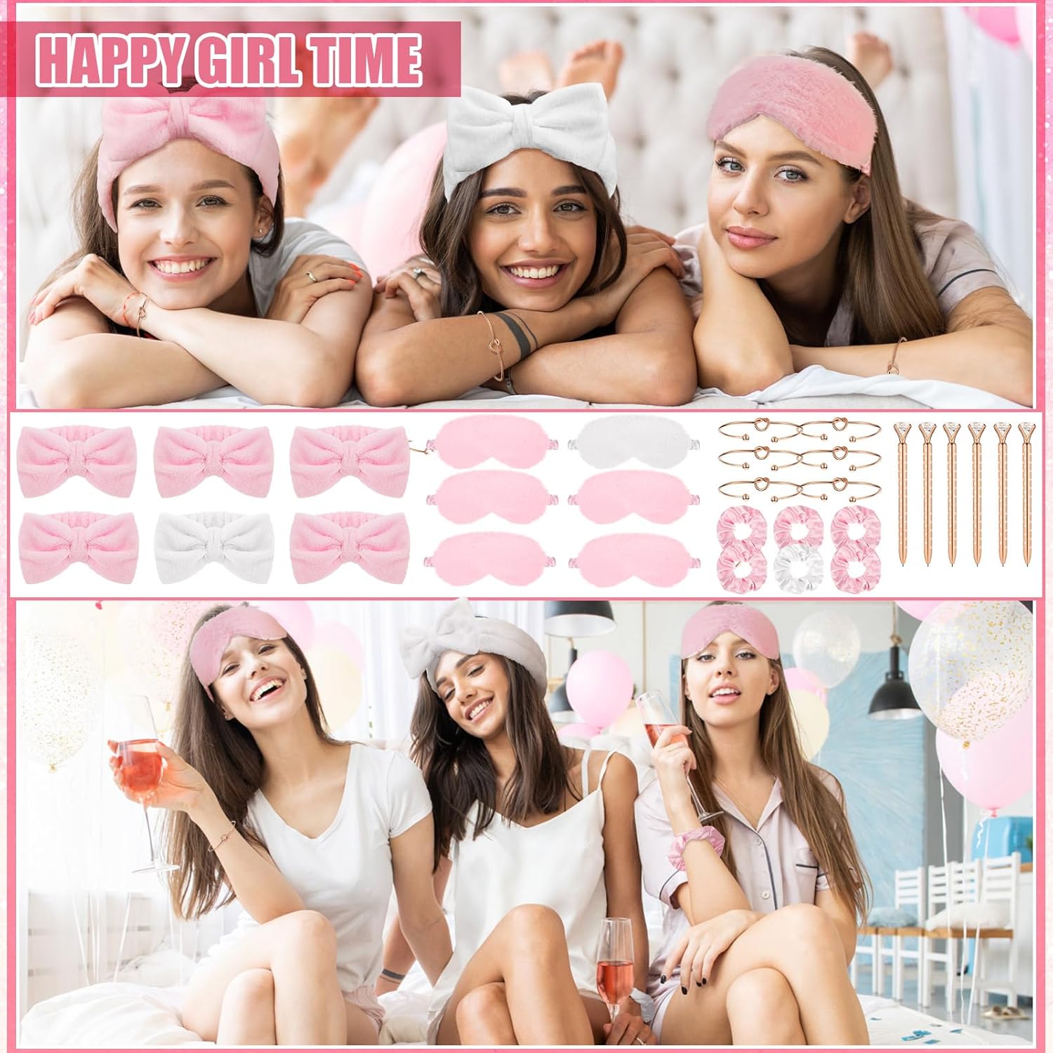 Berlune Juego de 30 piezas de regalos de despedida de soltera, propuesta de dama de honor, incluye diadema de maquillaje de spa, bandas para el