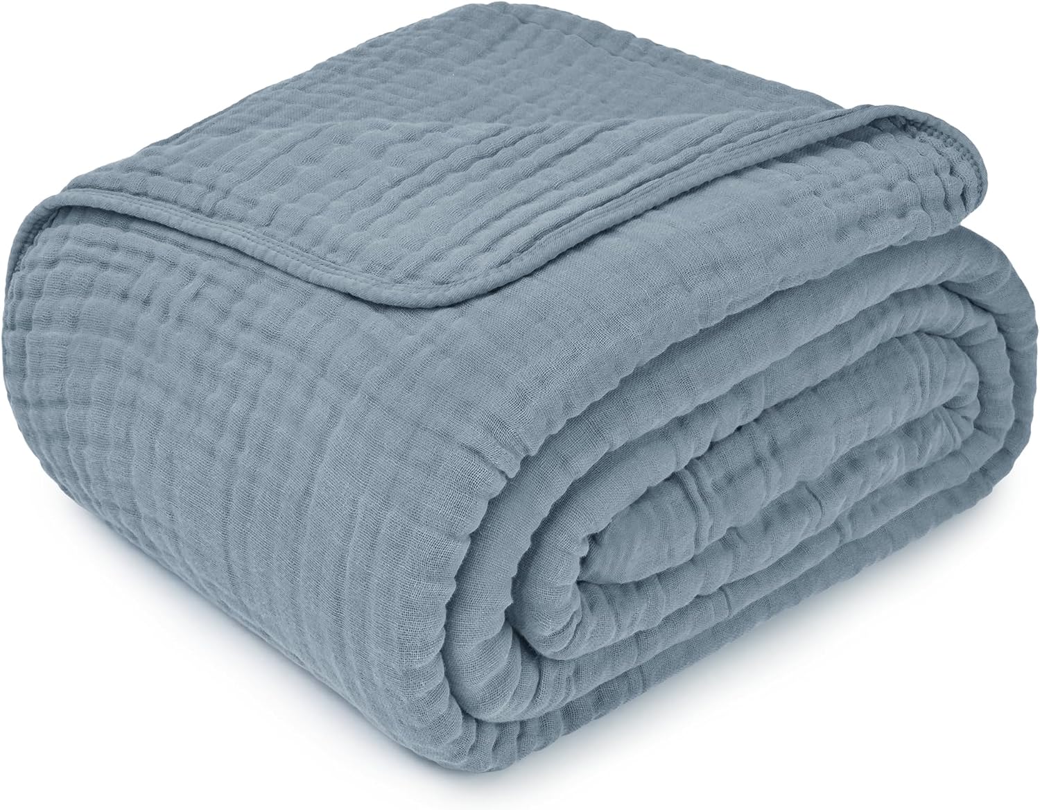 Comfy Cubs Manta de muselina Queen, tamaño extra grande de 90 x 90 pulgadas, 6 capas de algodón refrescante, manta transpirable y cálida para