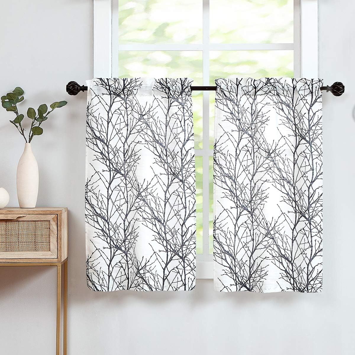 Fmfunctex – Cortinas semitransparentes con estampado de árbol