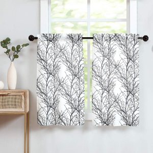 Fmfunctex – Cortinas semitransparentes con estampado de árbol Fmfunctex – Cortinas semitransparentes con estampado de árbol