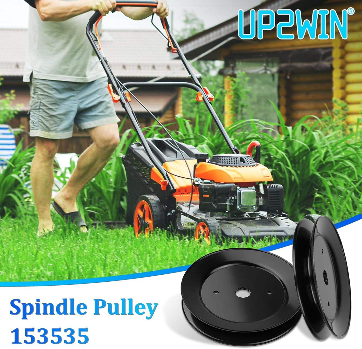 UP2WIN Polea de husillo 153535 compatible con cortacésped Craftsman Craftsman LT1000 LT2000 Husq Z254 2548 Poulan Pro Sears Tractor de cortacésped