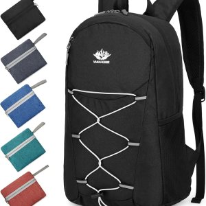 Mochila de senderismo ligera de 15 litros plegable pequeña mochila de viaje mochila de camping plegable para mujeres y hombres, Negro -, Mochilas de Mochila de senderismo ligera de 15 litros plegable pequeña mochila de viaje mochila de camping plegable para mujeres y hombres, Negro -, Mochilas de
