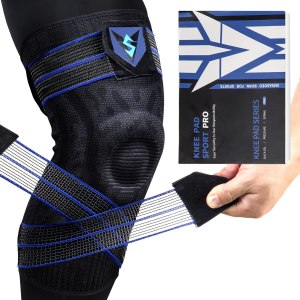 (4 en 1) Rodillera profesional integrada de cobre Joe manga de compresión de pierna completa, correas ajustables y desmontables, rodillera para (4 en 1) Rodillera profesional integrada de cobre Joe manga de compresión de pierna completa, correas ajustables y desmontables, rodillera para