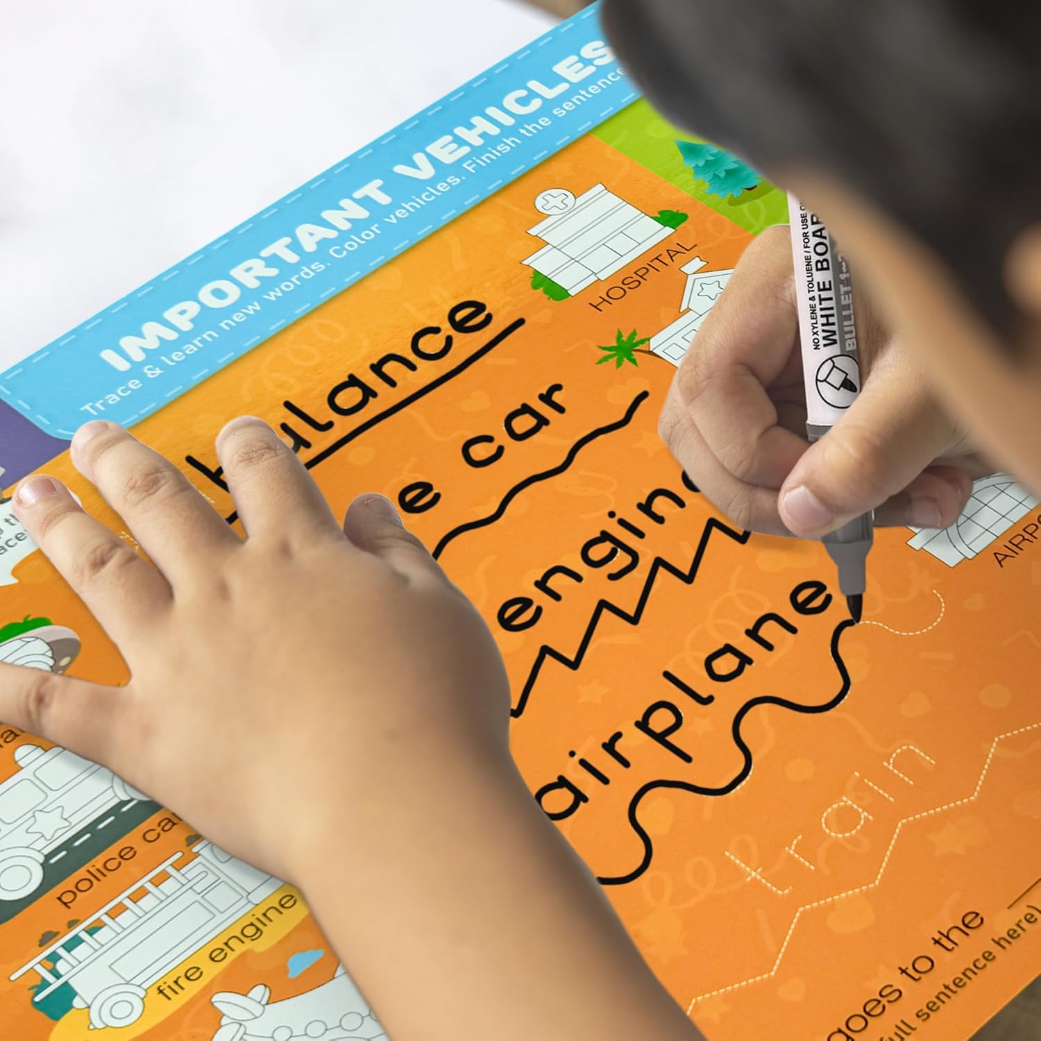 Juego de 2 libros ocupados para práctica de escritura a mano para niños  Aprende a escribir para niños pequeños de 3, 4, 5 años, 24 tareas, 4
