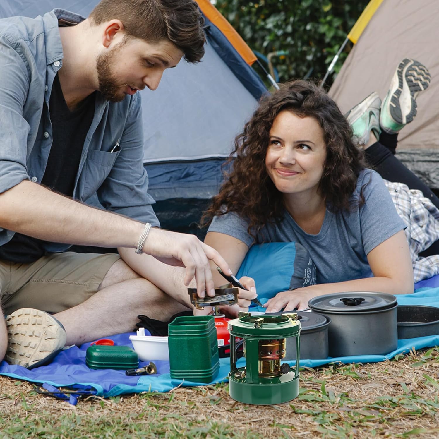 Garneck Calentador Mini Estufa de Camping Quemador Portátil Mini Estufa de Campamento Estufa de Queroseno Calentadores de Interior Estufa de