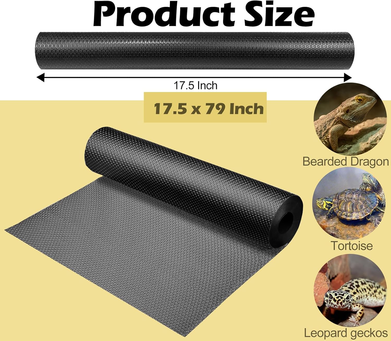 Alfombra de reptil para tanque de dragón barbudo, accesorios para tanque de 40 galones, 20 galones, tanque de 50 galones, 17.5 x 79 pulgadas, tapete