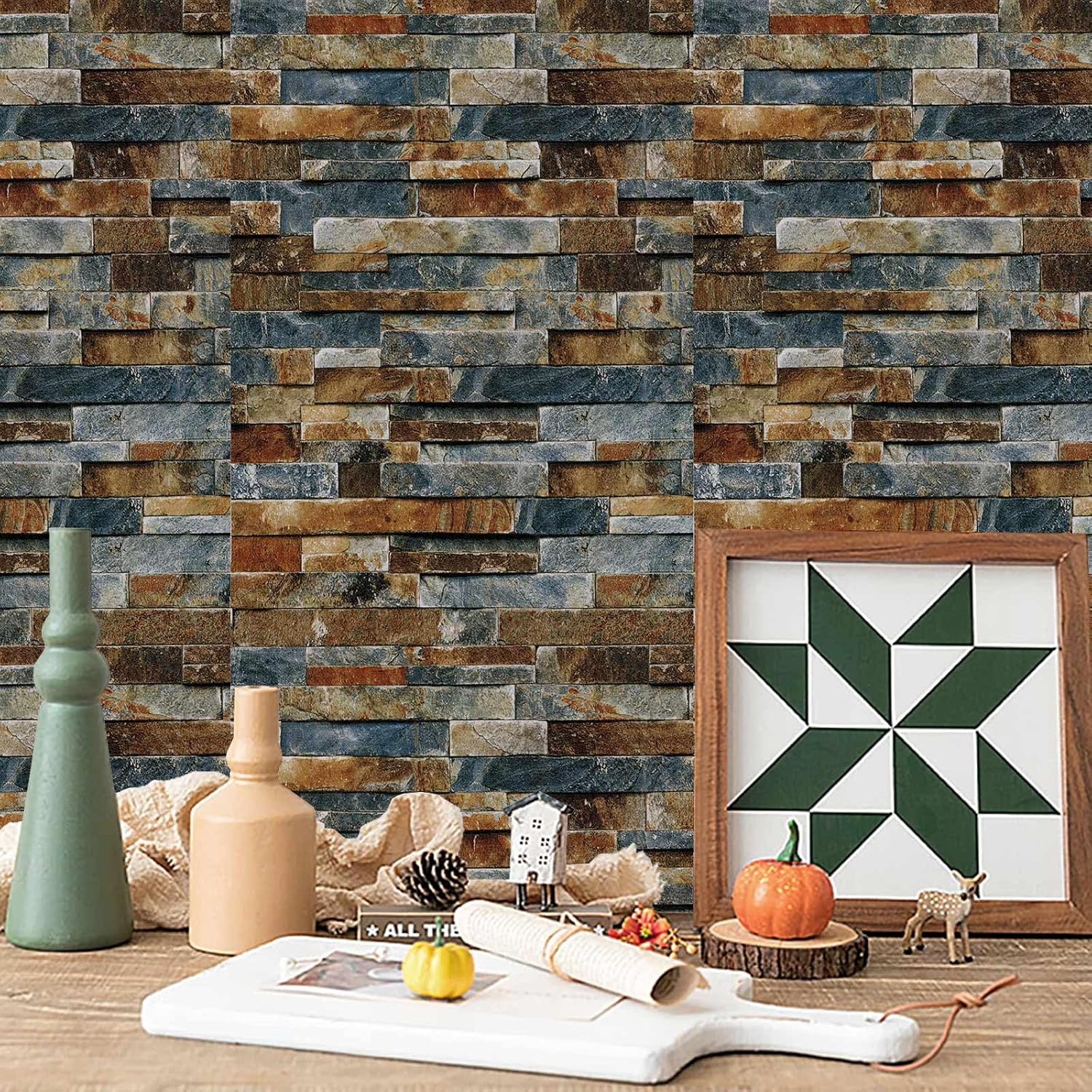 Papel tapiz de ladrillo para despegar y pegar, papel de pared extraíble retro para muebles antiguos, cubierta de papel de contacto, papel tapiz
