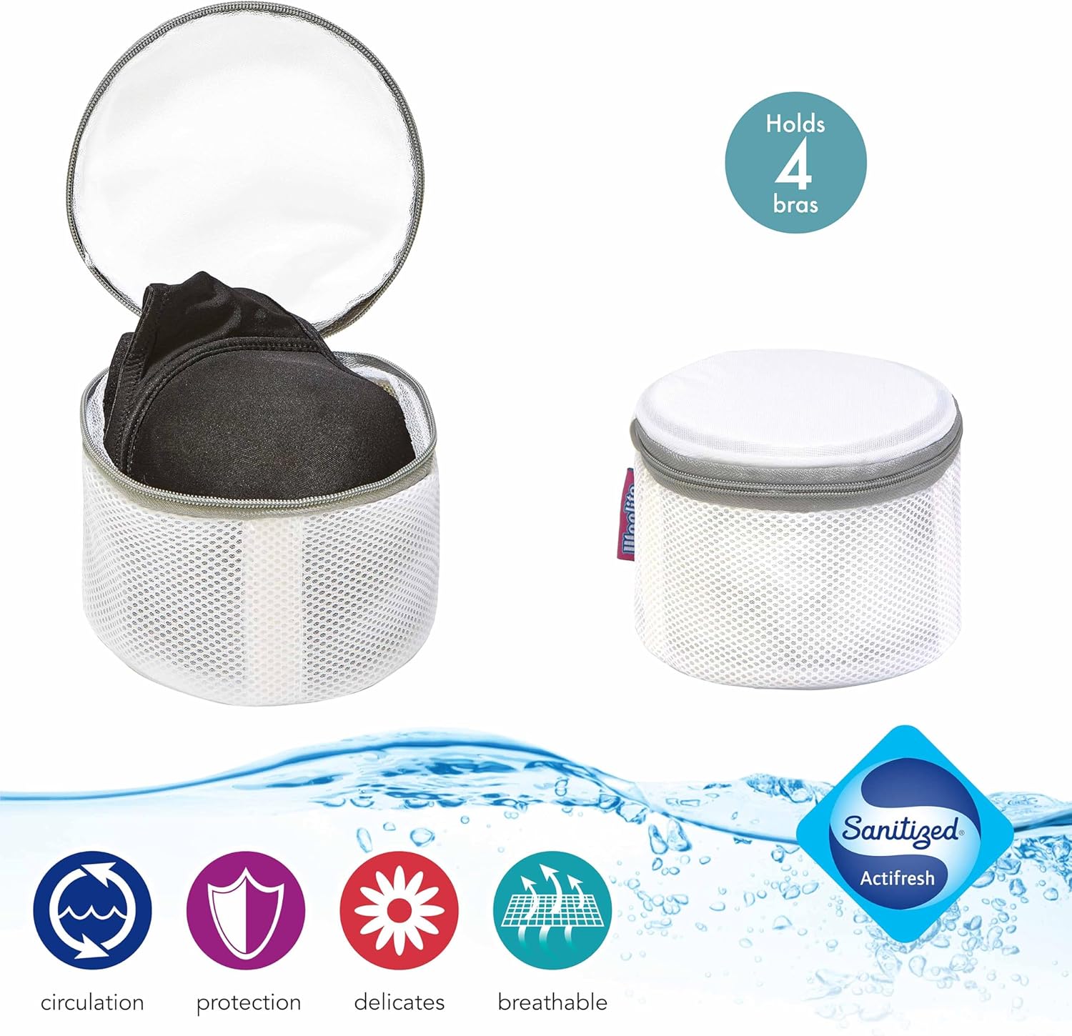Woolite Paquete de 2 bolsas de lavado de brasieres  Lavandería  Lavado y secado  Capacidad para 4 sujetadores de tamaño completo  Bragas  Calcetines