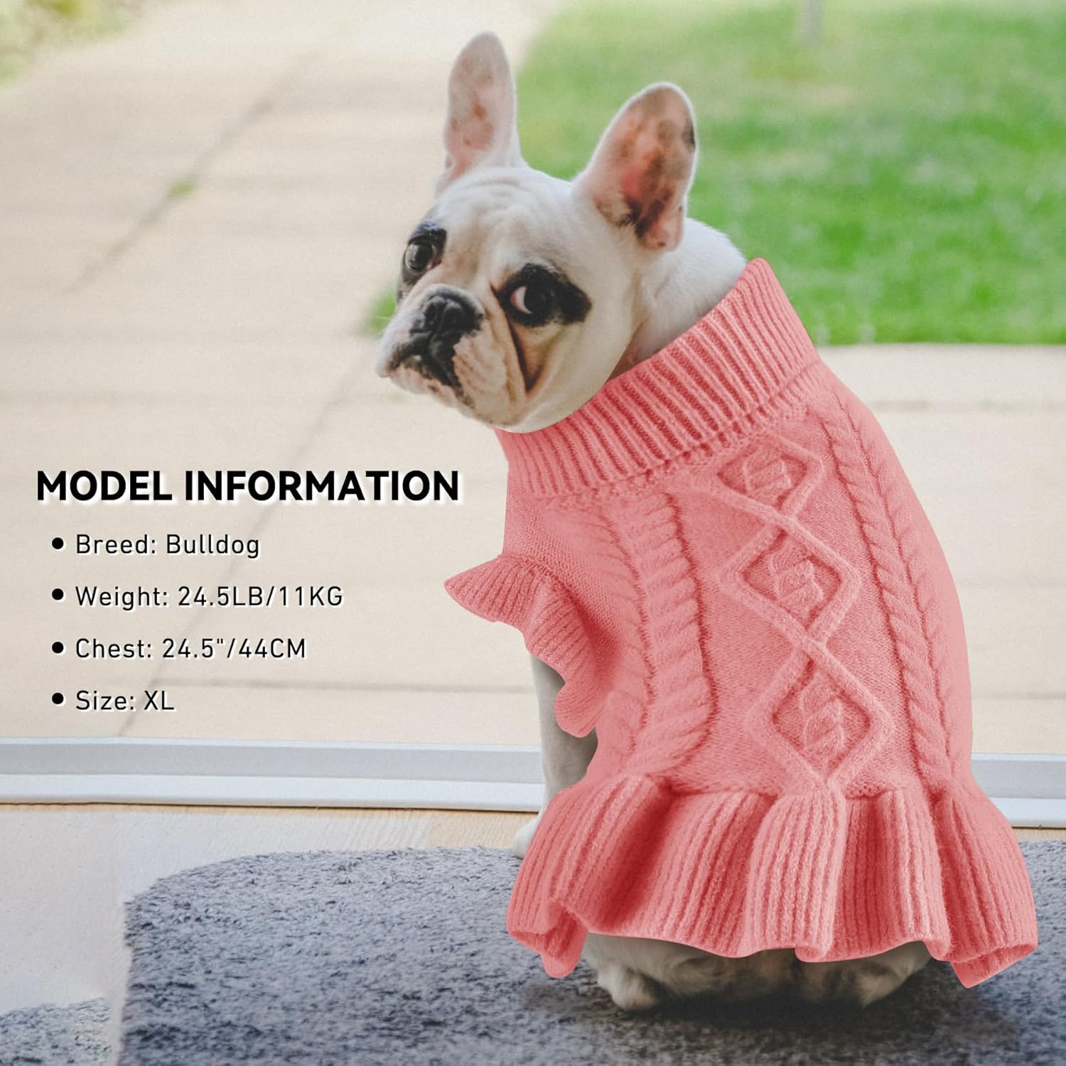 ALAGIRLS Suéteres de perro para perros medianos, suéter de punto para perro, vestido de cuello alto, trajes de Navidad para perros, suéter para
