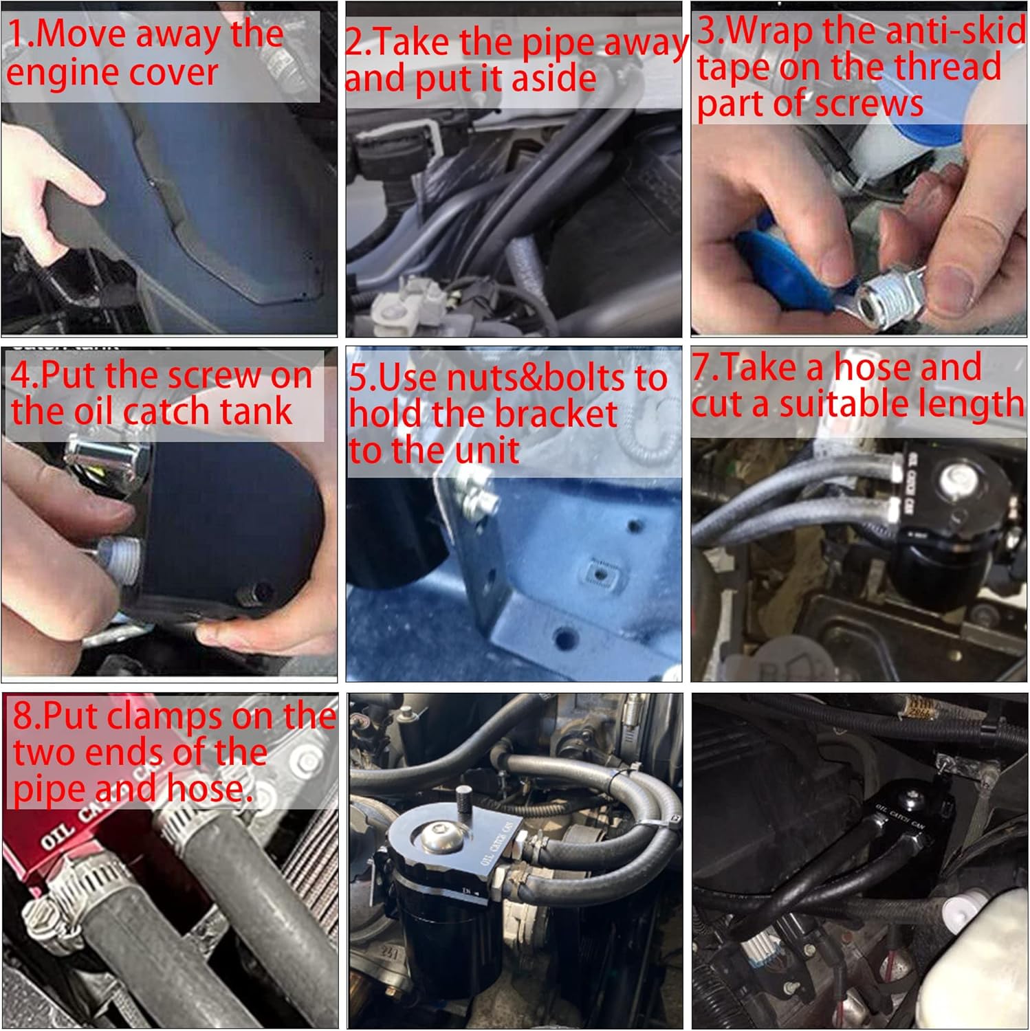 HiSport Tanque de depósito separador de aceite  Kit de latas de aluminio con captura de aceite desconcertado con filtro de aire compatible con Chevy