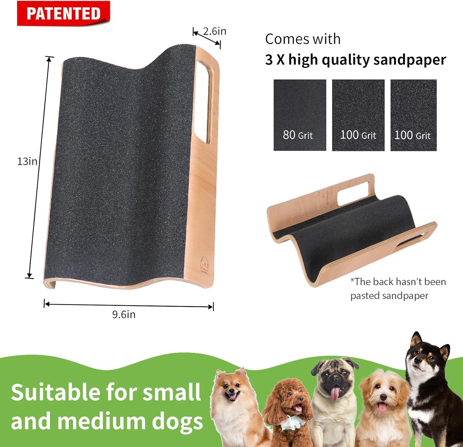Almohadilla para rascar en forma de M para uñas, lima de uñas de perro, juguete para el mantenimiento de uñas de perro, uñas laterales acortadas