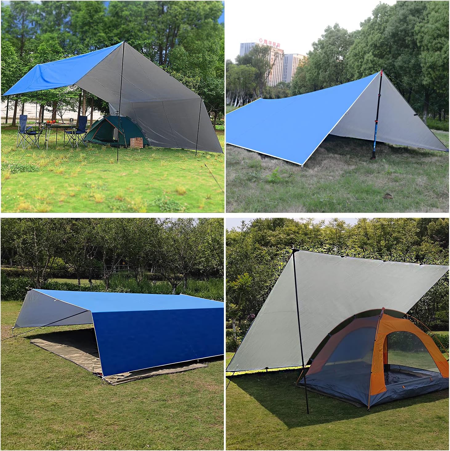 Wind Tour Tienda de campaña multifuncional portátil, toldo de viaje, lona para mochilero, lona para lluvia, toldo impermeable, lona para acampar al