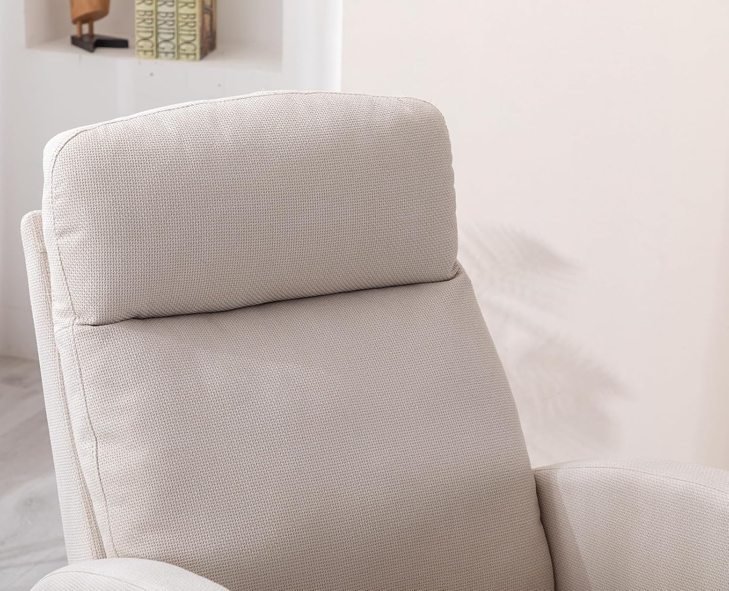 Mecedora moderna para guardería, silla mecedora tapizada con bolsillo lateral, cómoda silla de guardería con respaldo alto, sillón decorativo con
