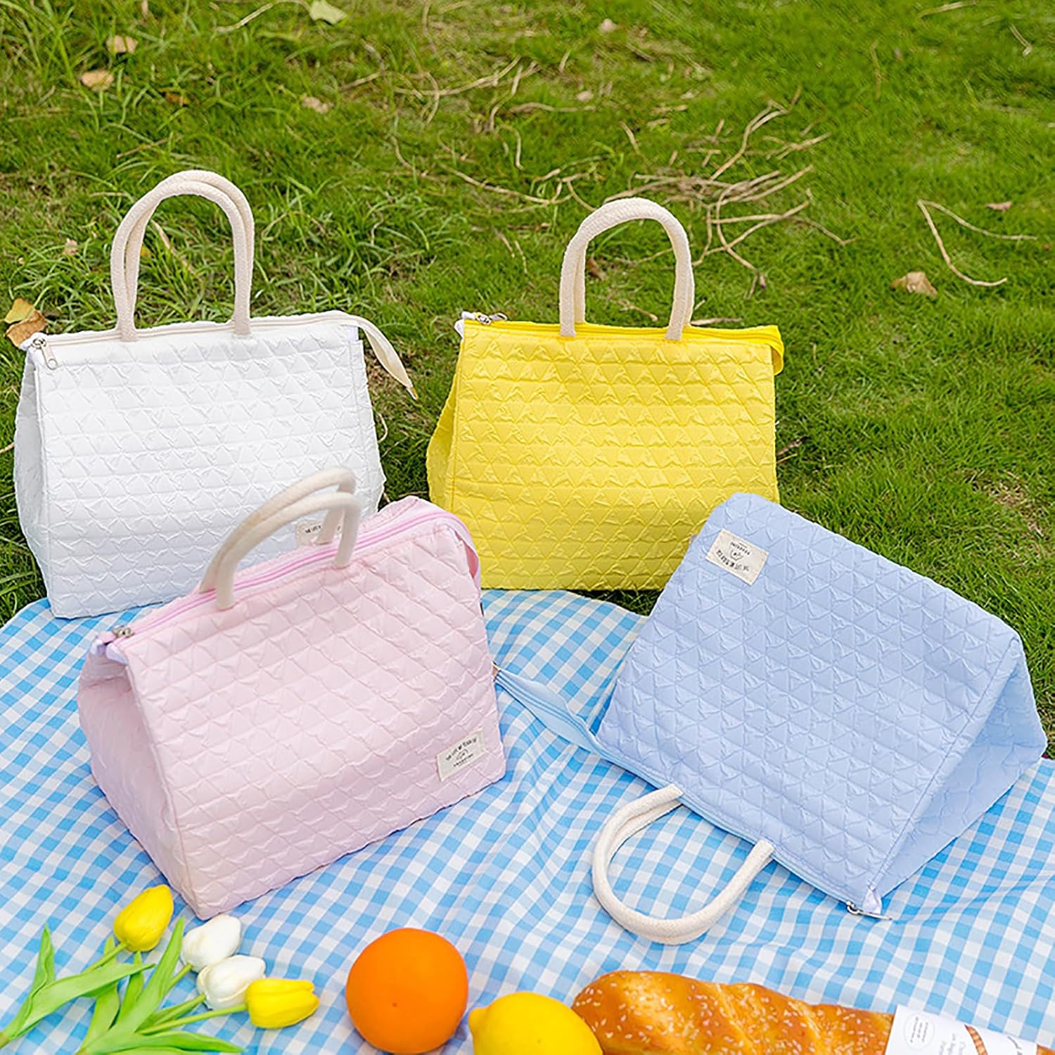 Hoomall Bolsa de almuerzo aislada, bolsa de almuerzo reutilizable para picnic, bolsas térmicas a prueba de fugas para el trabajo, oficina, picnic o