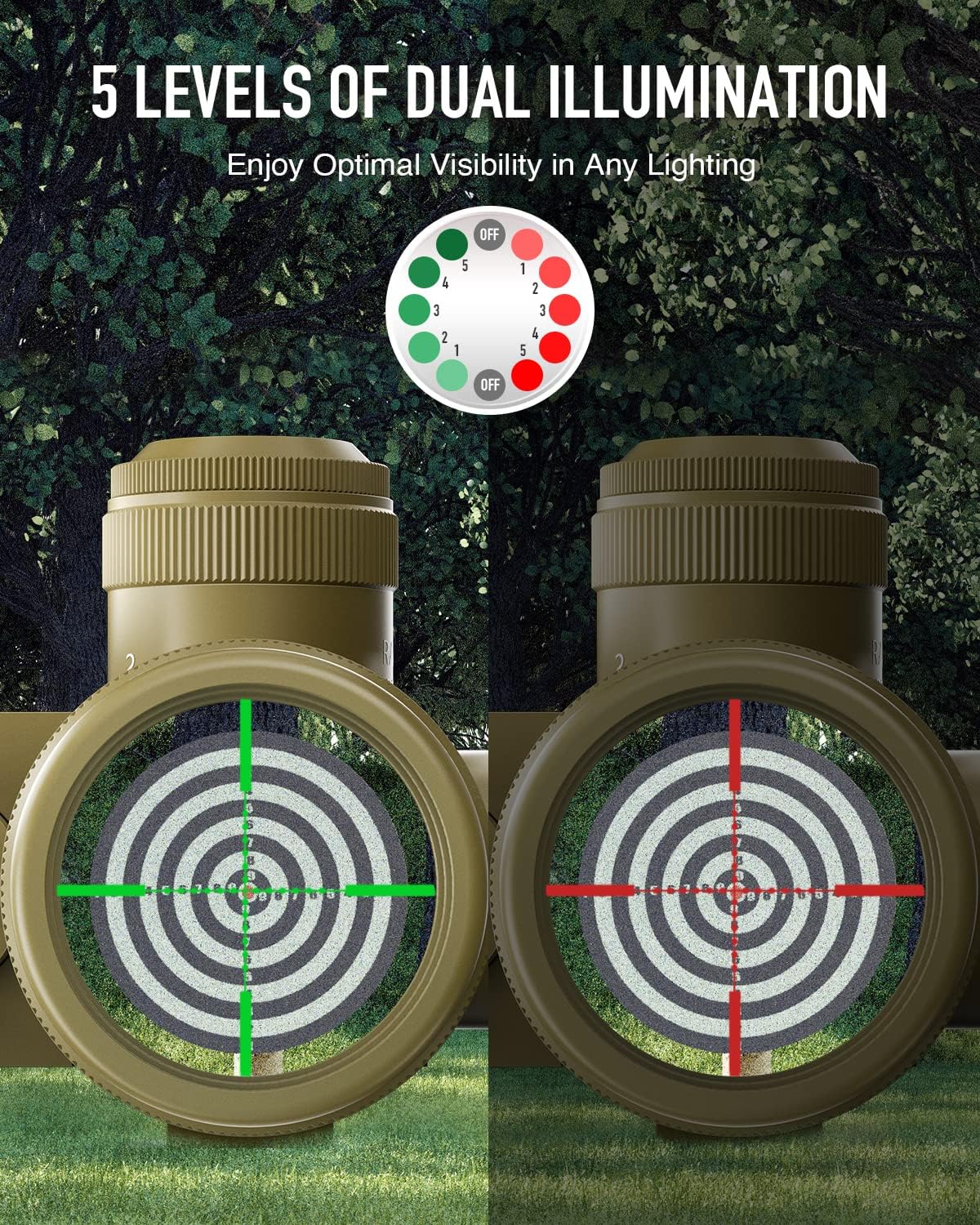 Pinty 2.5-10×40 Rojo Verde Iluminado Mil-dot Tactical Rifle Alcance con Láser Rojo Combo – Color de Lente Verde
