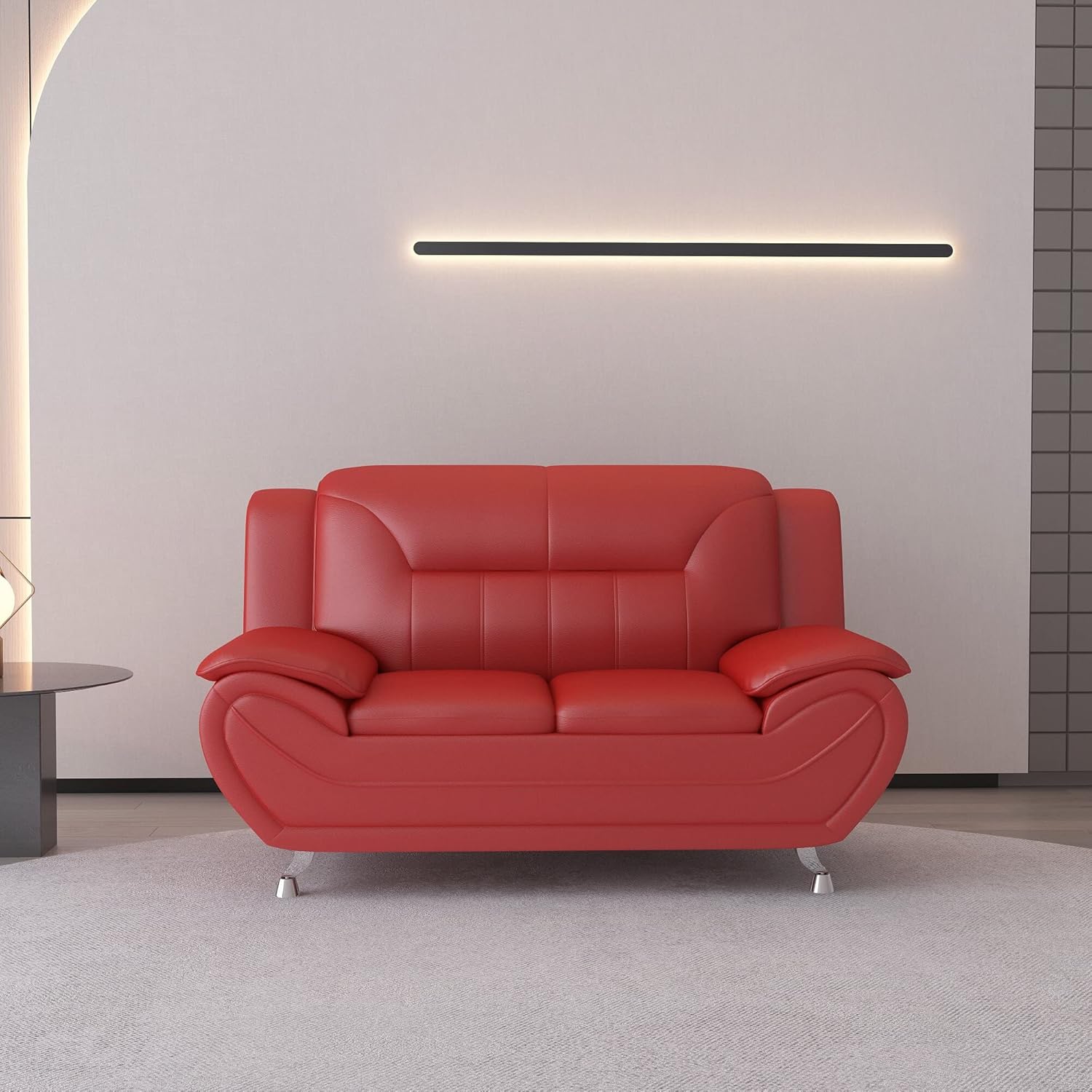 US Pride Furniture Michael Collection – Sofá de piel sintética de estilo moderno, versátil pieza decorativa de 2 plazas para sala de estar,