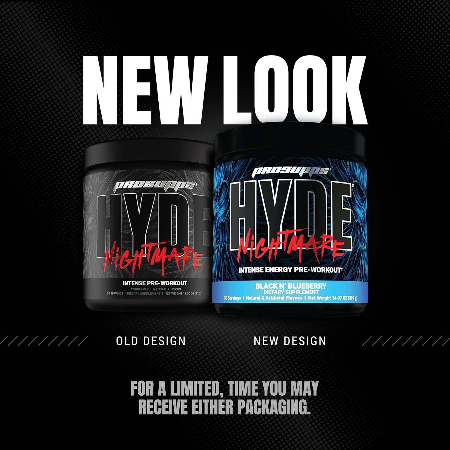 ProSupps Hyde Nightmare – Bebida energética en polvo para preentrenamiento, energía intensa, enfoque mental y alto rendimiento, cargada con