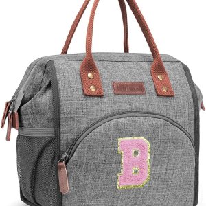 LOKASS Lonchera para mujeres, bolsa de almuerzo aislada con inicial para adultos, bolsa de almuerzo reutilizable para el trabajopicnic, regalos LOKASS Lonchera para mujeres, bolsa de almuerzo aislada con inicial para adultos, bolsa de almuerzo reutilizable para el trabajopicnic, regalos