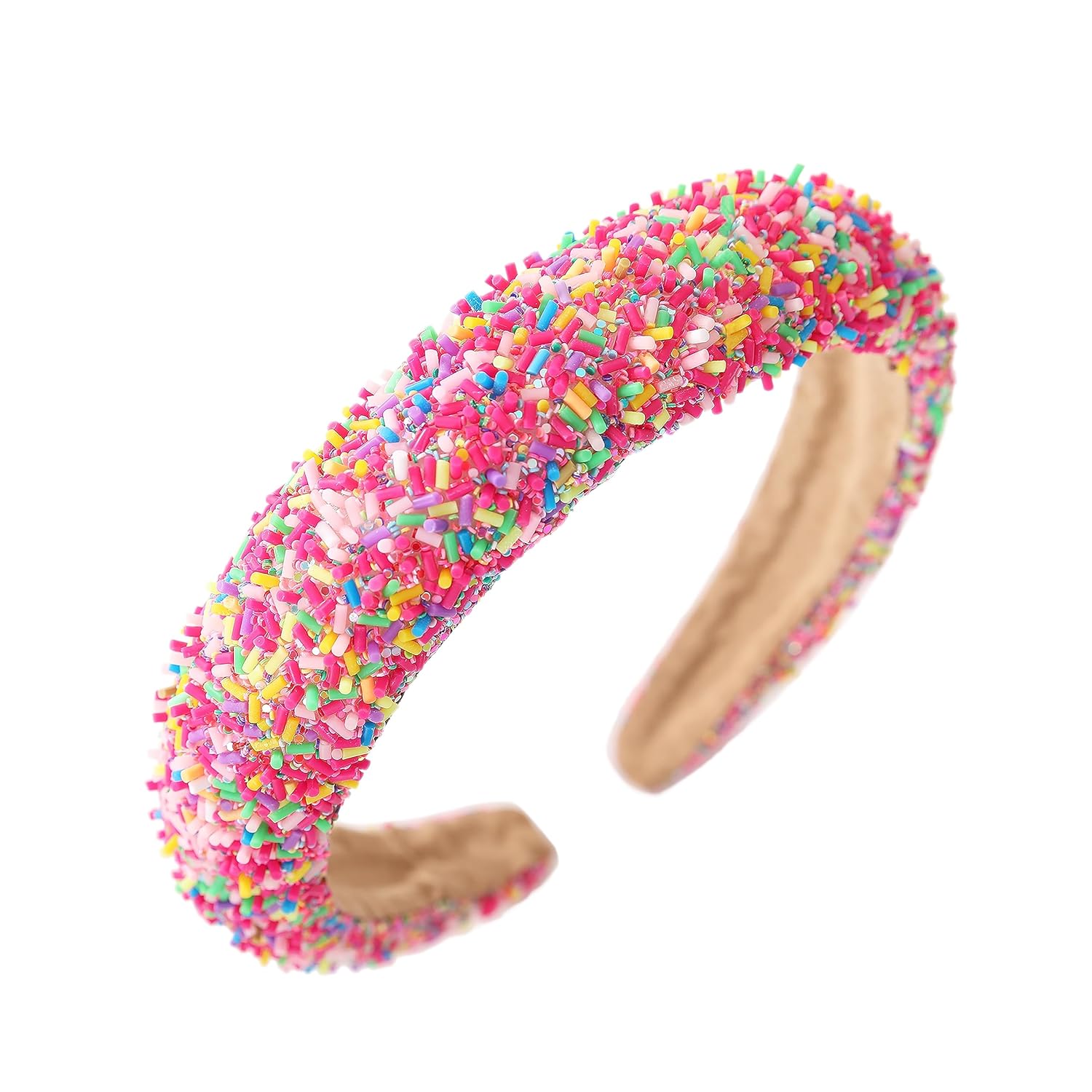 Somlatrecy Diadema de chispas para mujer, diseño de bloques de color, bandas anchas para el cabello a la moda, gruesas y acolchadas, accesorios para
