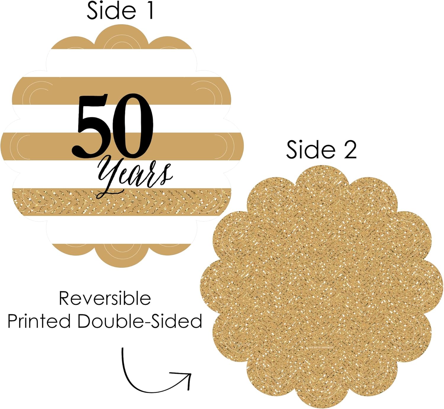 Big Dot of Happiness We Still Do – 50 aniversario de boda – Decoraciones de mesa redonda para fiesta de aniversario – Cargadores de papel – Ajuste