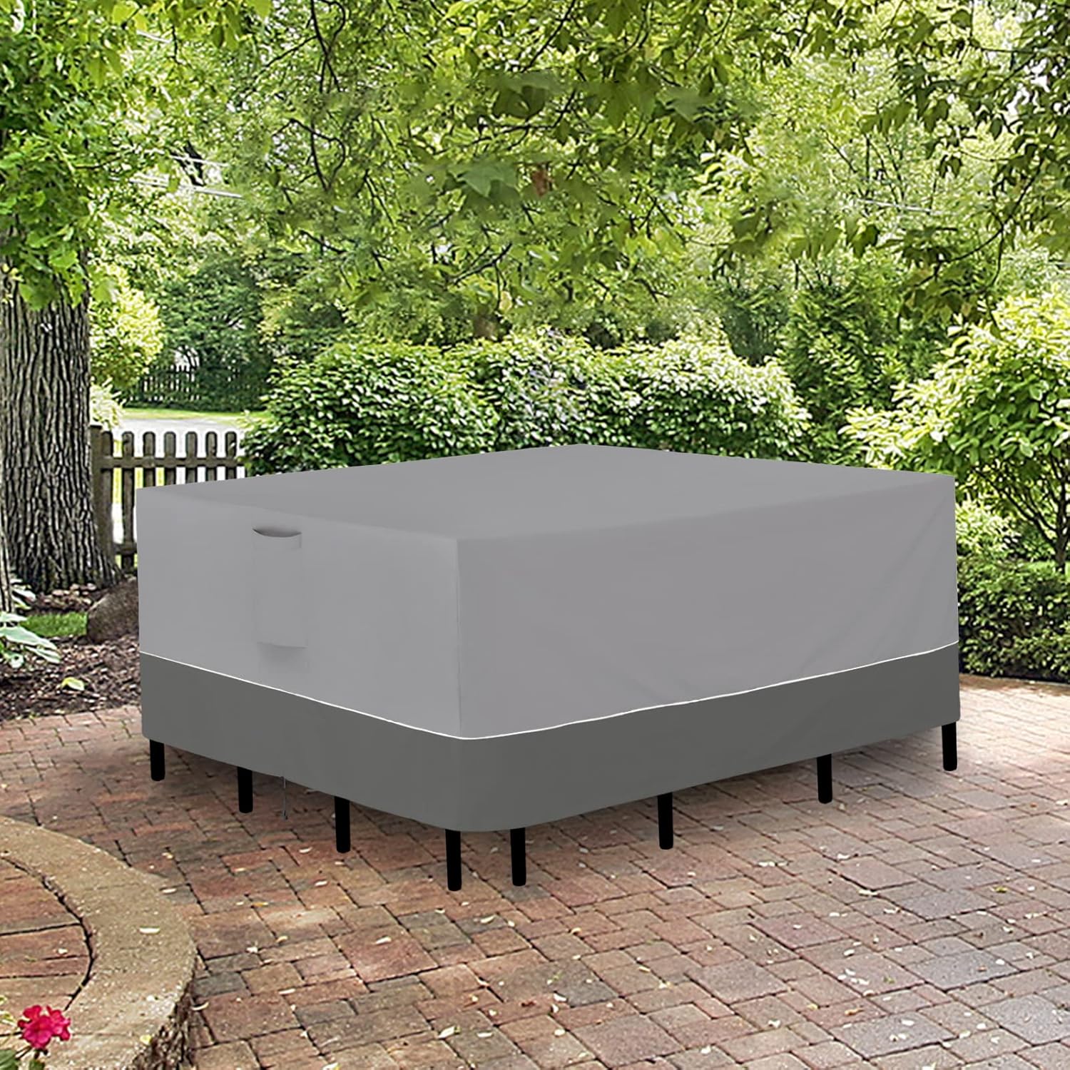 Easy-Going Juego de fundas cuadradas para muebles de patio, 84 x 84 pulgadas, para mesa y silla, impermeables, resistentes a los rayos UV, juego de