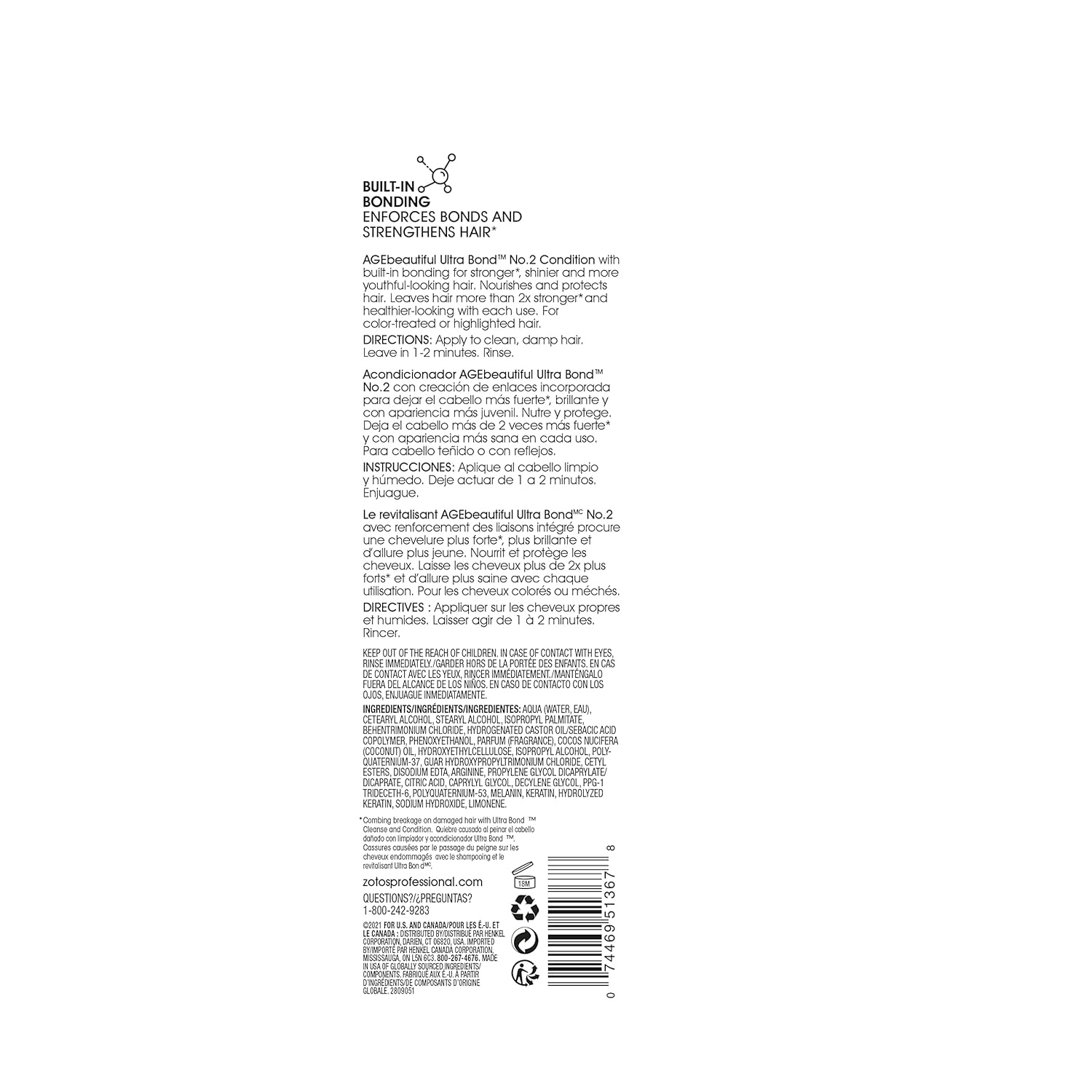 Champú Synergy ULTRA BOND (no 1), acondicionador (no 2) y tratamiento profundo (no 2+)  Fortalece y protege  construye enlaces