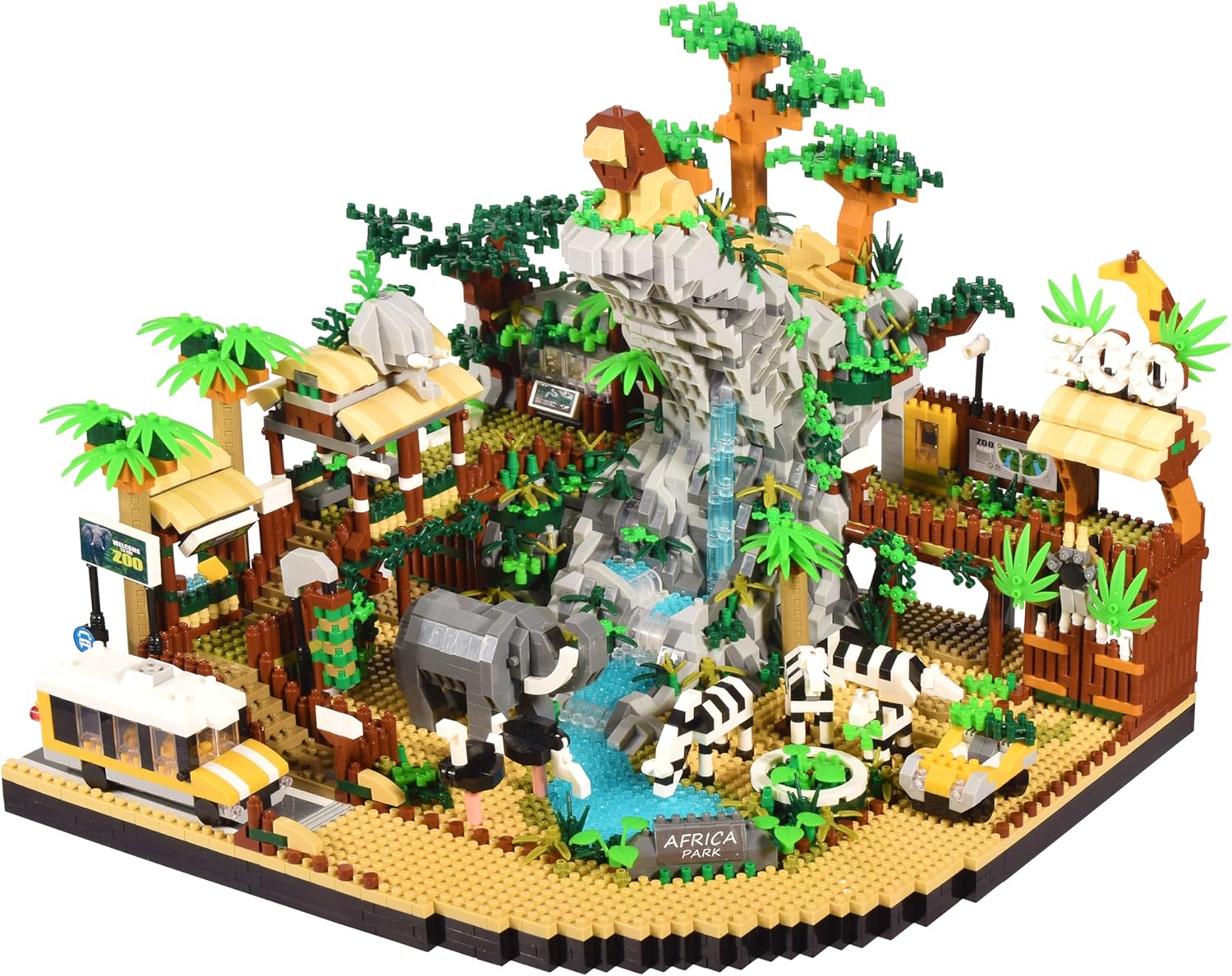 Zoo Architecture – Juego de microbloques de construcción  4800 piezas, diseño de bloques de mini ladrillos de Animals Park, regalo de juguete para