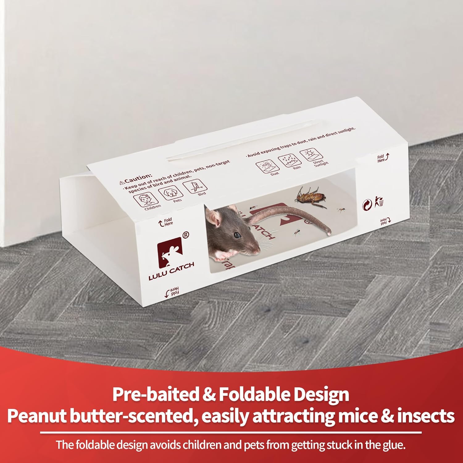 Trampas adhesivas para ratones, paquete de 12 trampas de pegamento precebadas, plegables, a granel, no tóxicas, para interiores, para insectos,