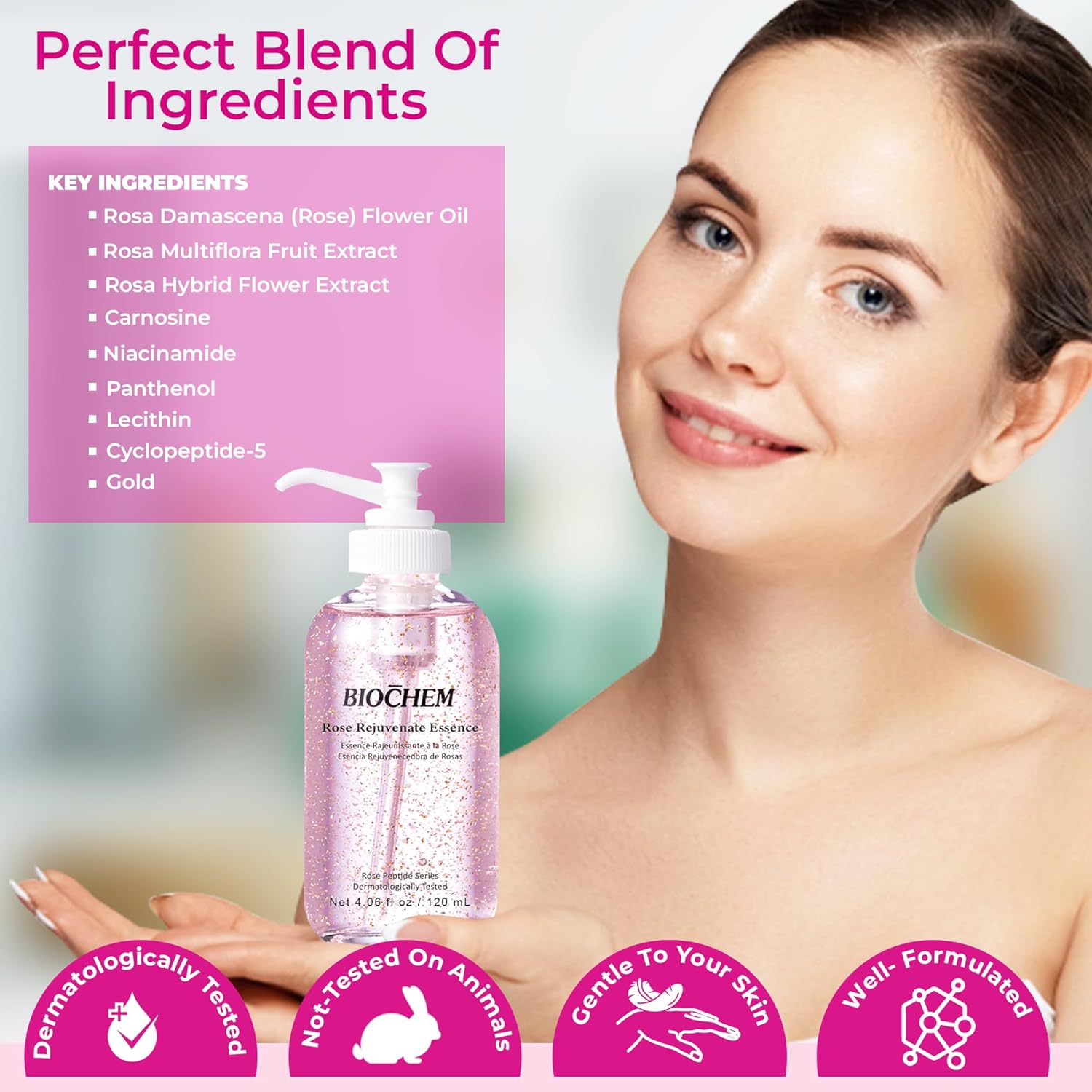 Rose Rejuvenate Essence – 4.06 fl oz  4.1 fl oz Esencia facial antienvejecimiento
